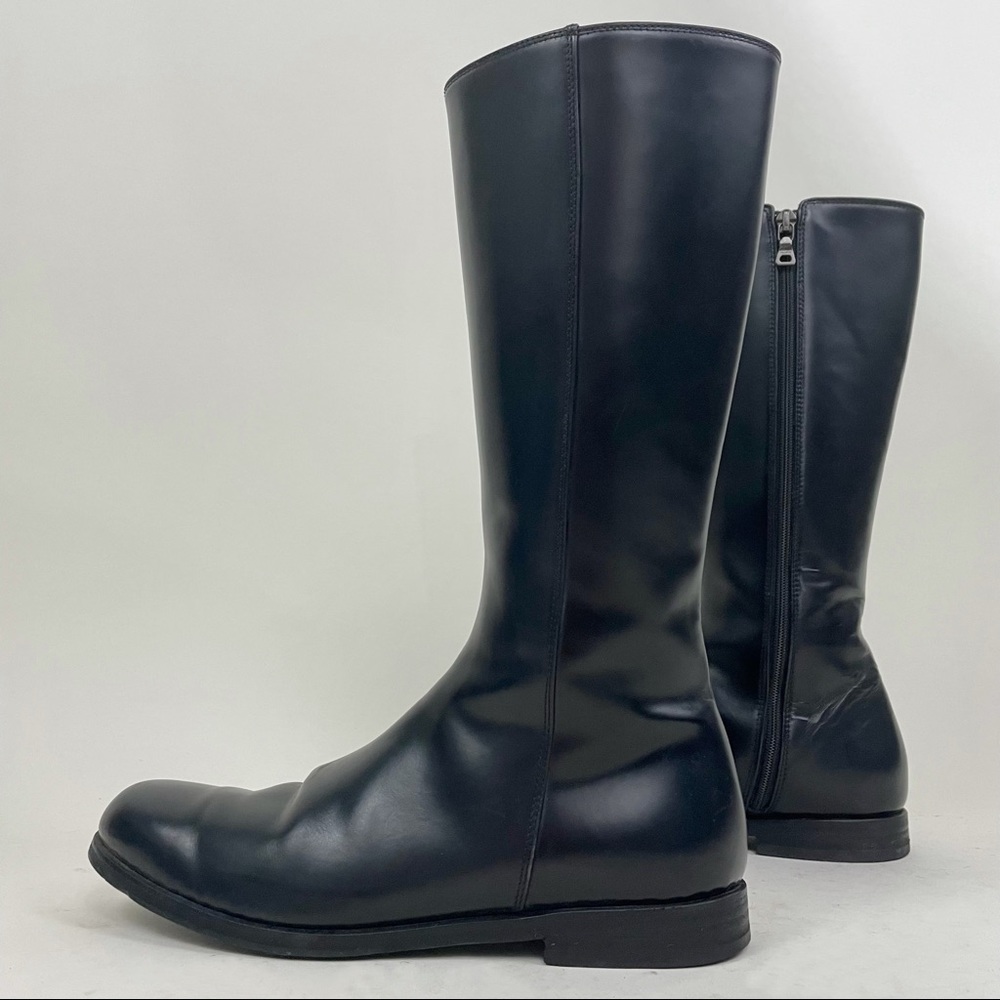 Black Prada Zip Up Boots